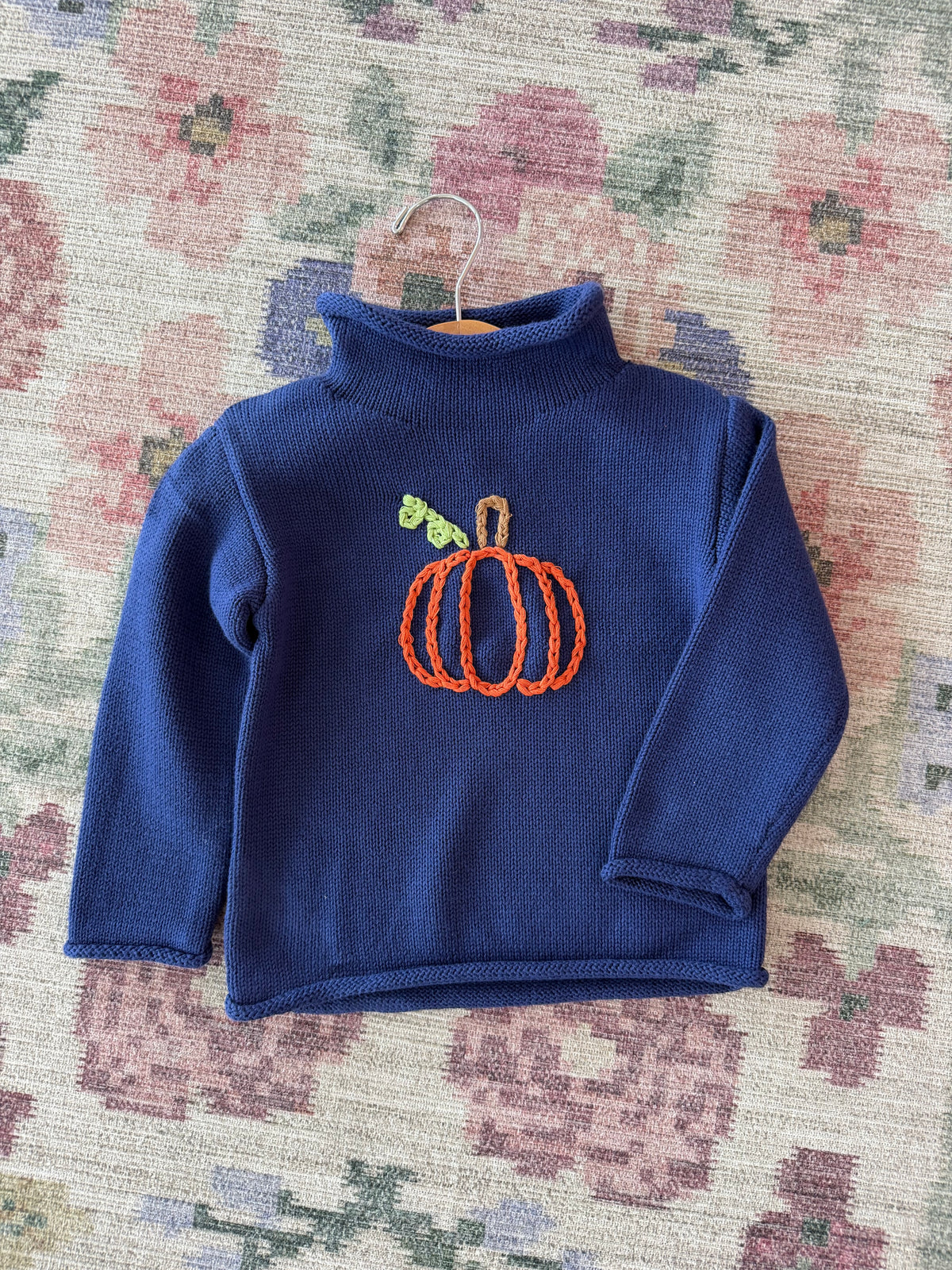 Navy Pumpkin Rollneck Sweater