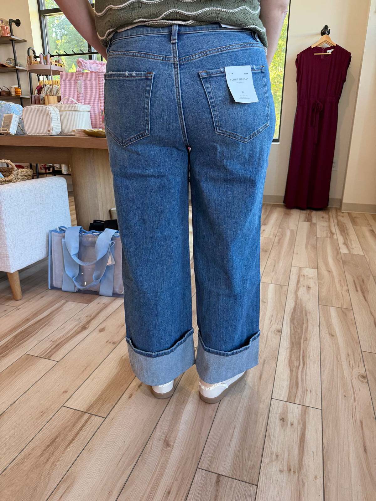 Super High Rise Cuffed Baggy Jeans
