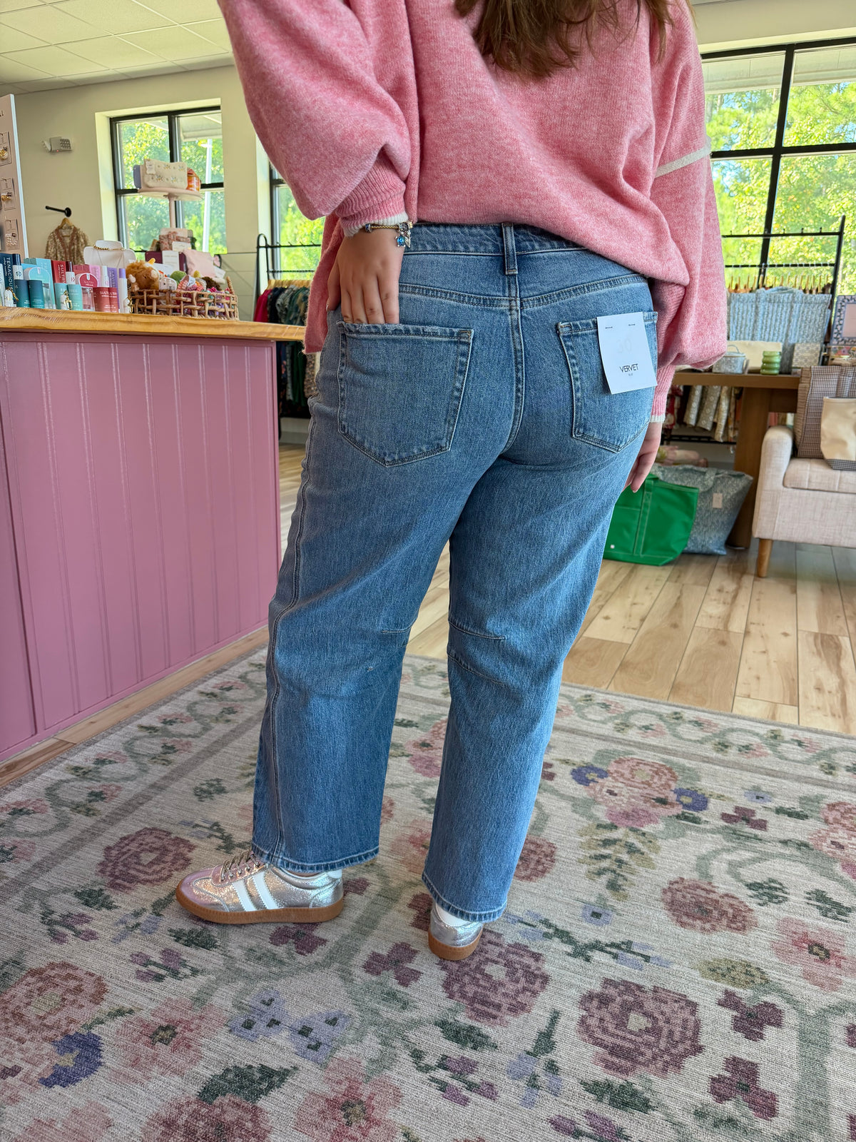 High Rise Dart Barrel Jeans