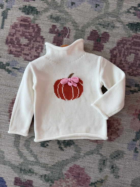 Bow Pumpkin Rollneck Sweater