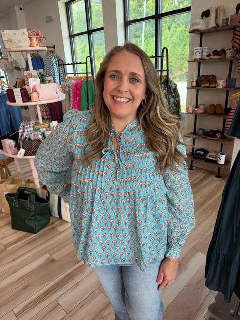Blue Peasant Top