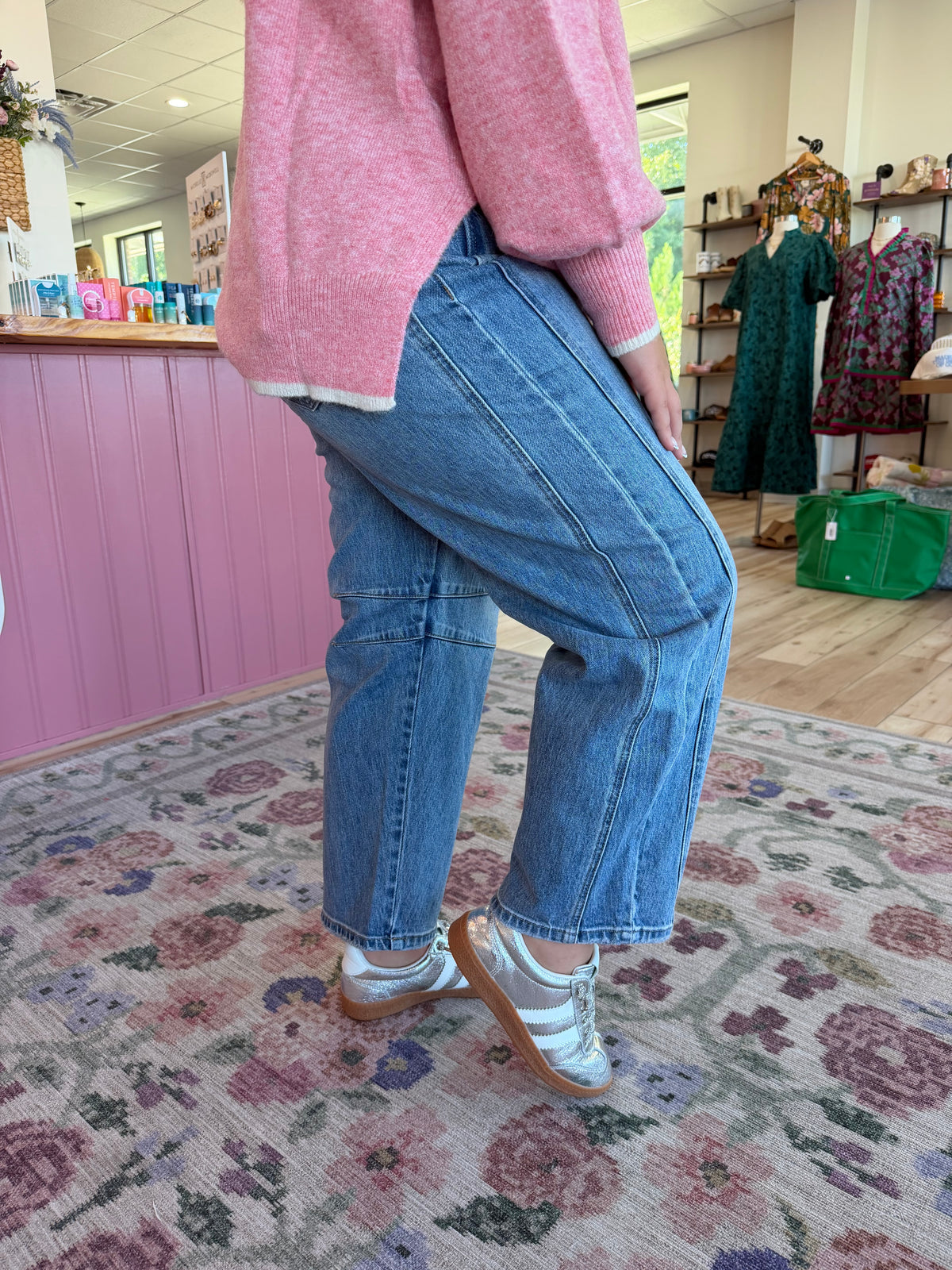 High Rise Dart Barrel Jeans