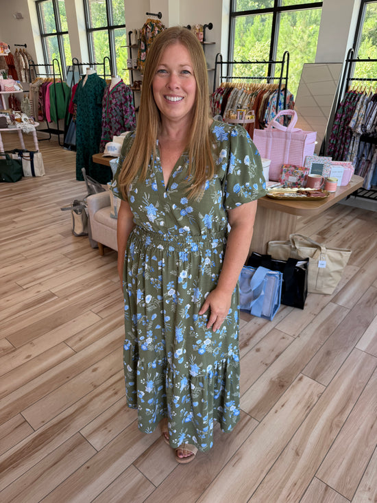 Mistflower Olive Maxi Dress