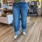 Super High Rise Cuffed Baggy Jeans