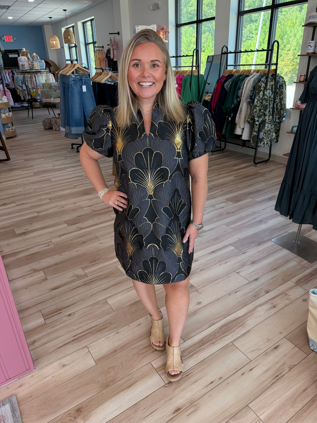 Slate/Gold Mini Dress