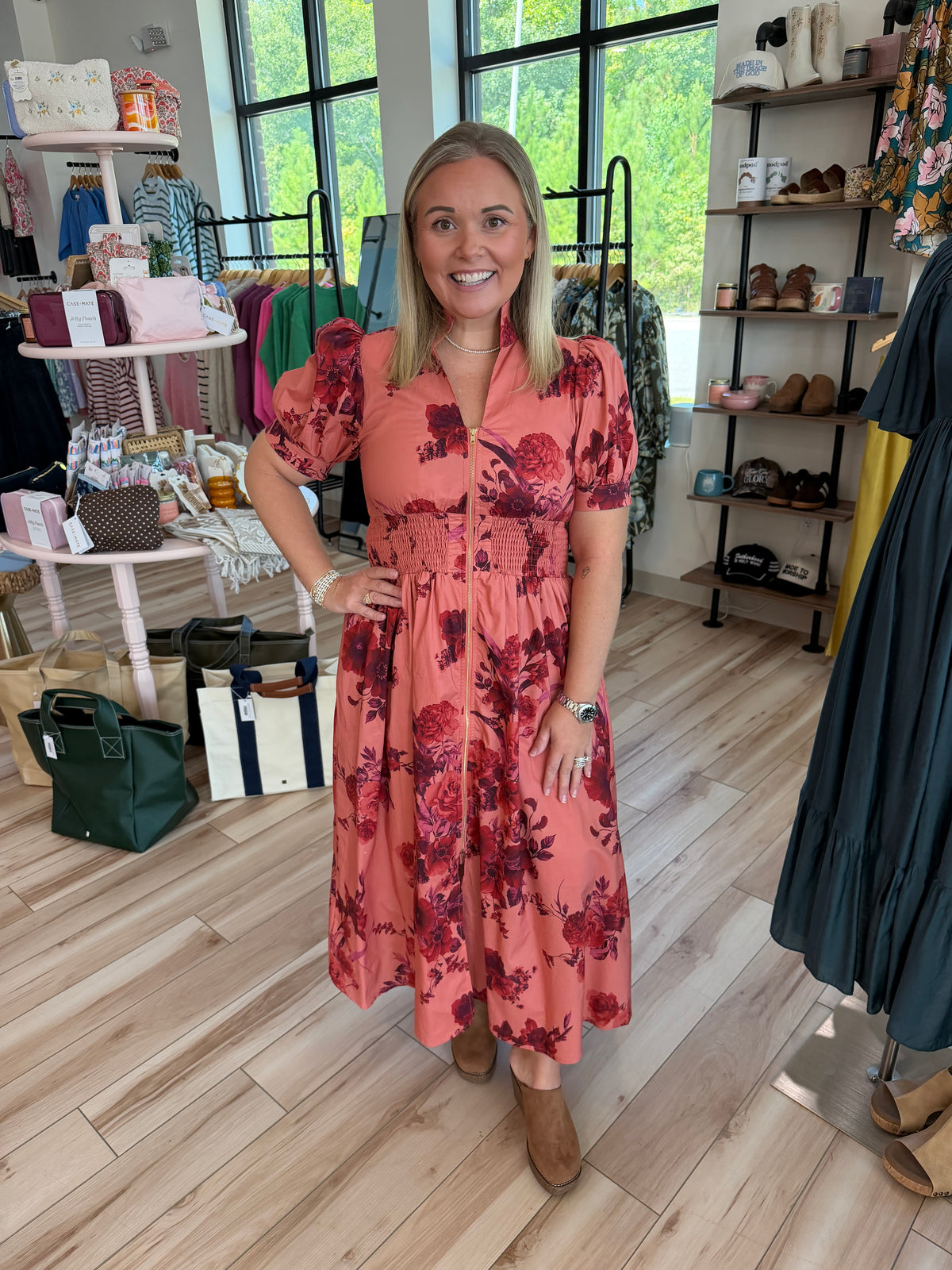 Marsala Midi Zip Dress