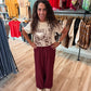 Burgundy Linen Pants