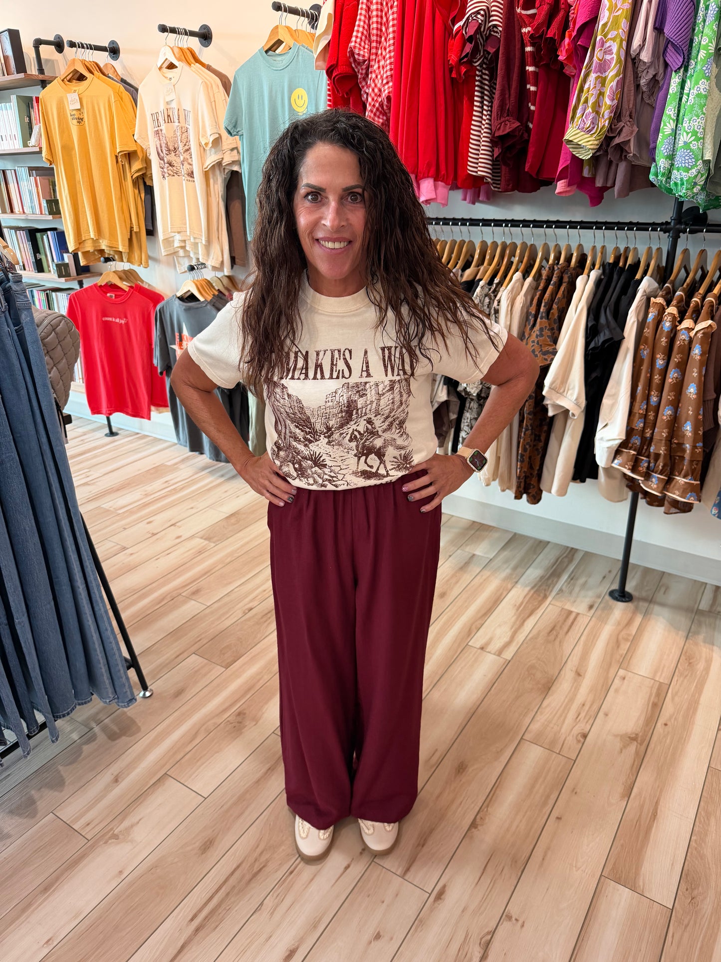 Burgundy Linen Pants
