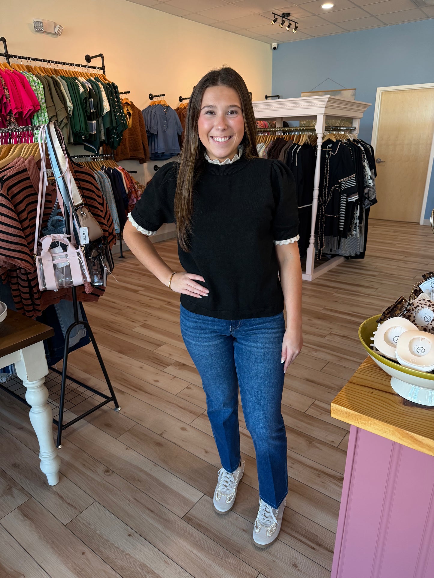 Black Sweater w/ White Detail