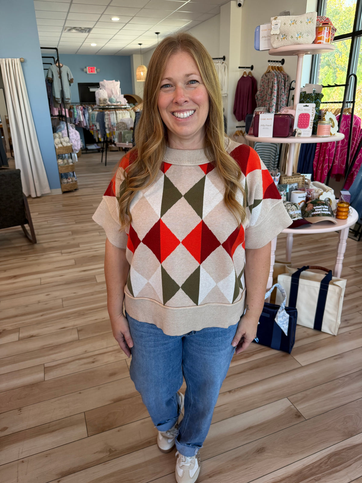 Taupe Color Block Sweater