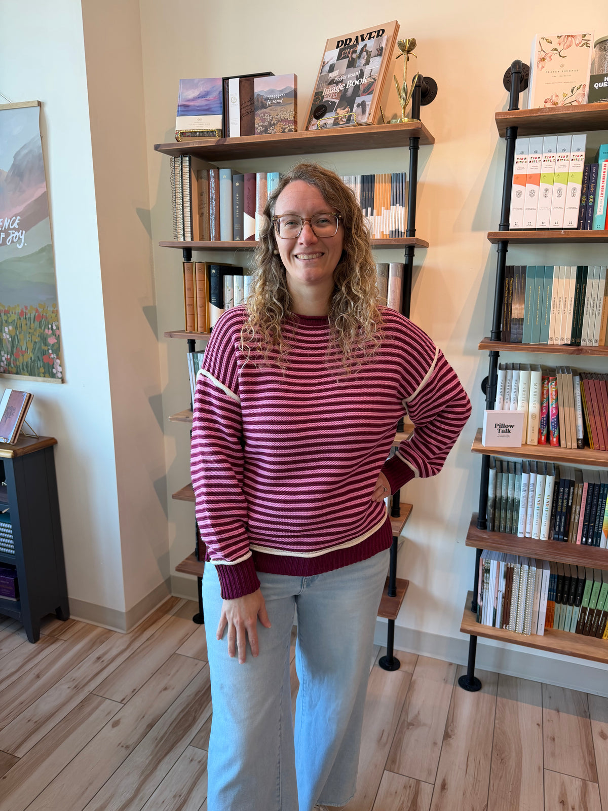 Magenta Striped Sweater